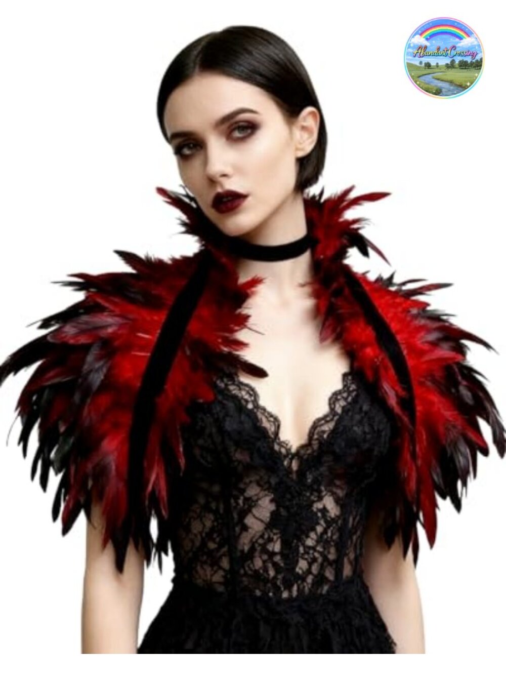 Real Feather Shrug Shawl Wrap Cape Victorian Collar